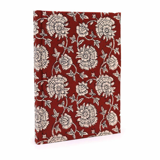 Burgundy Floral | Handmade Cotton Notebook