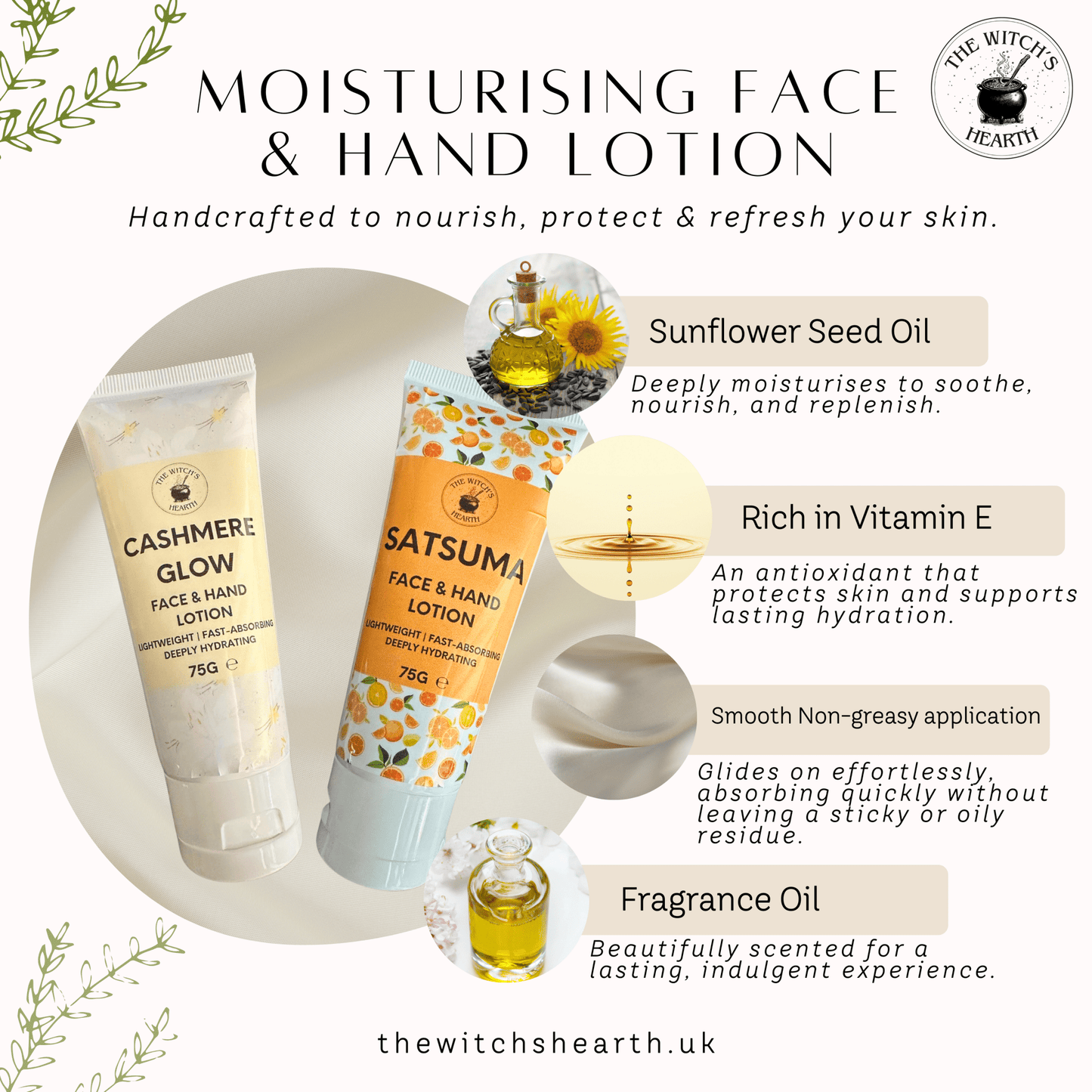 Handmade Face & Hand Lotion - The Witch’s Hearth Ltd
