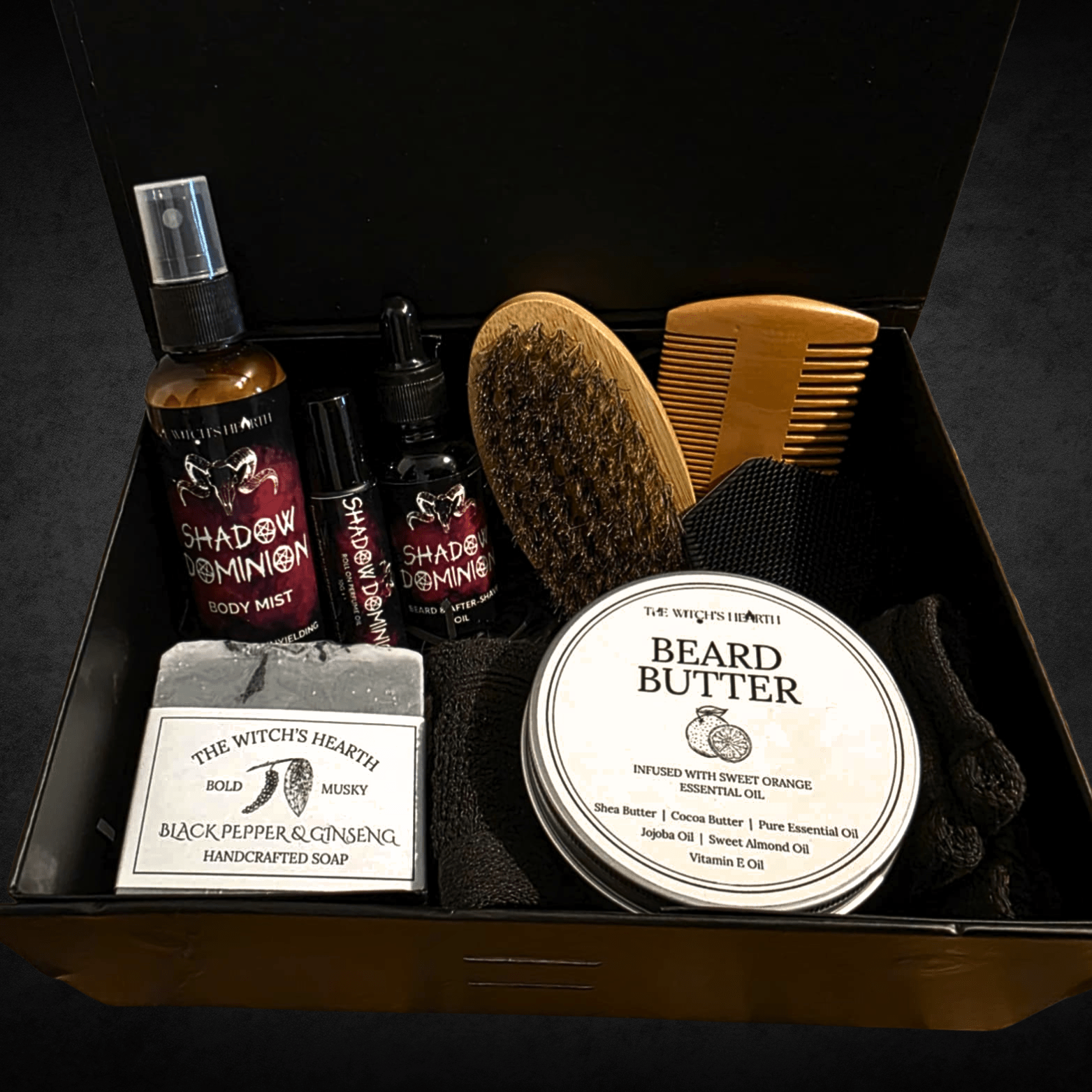 Shadow Dominion Men’s Beard & Grooming Gift Set - The Witch’s Hearth Ltd