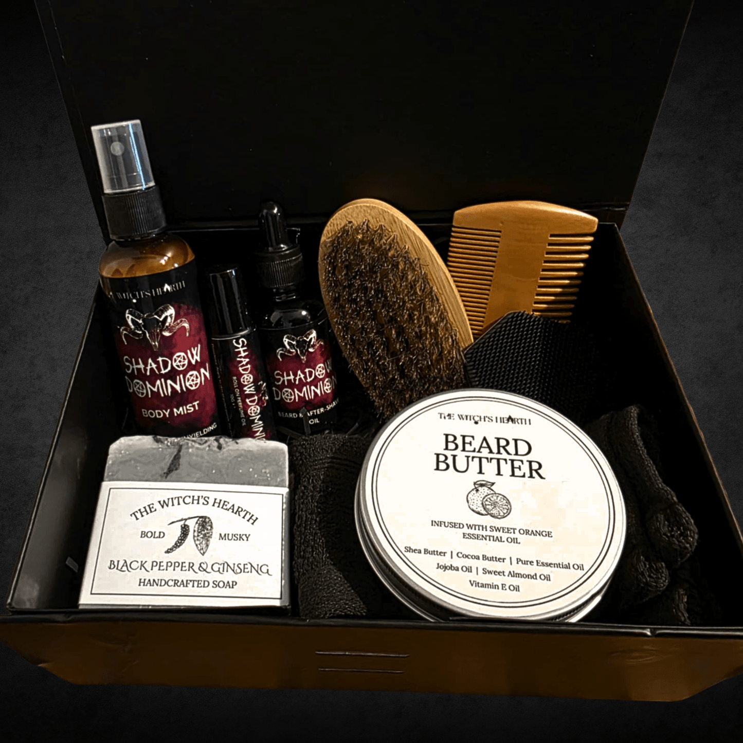 Shadow Dominion Men’s Beard & Grooming Gift Set - The Witch’s Hearth Ltd